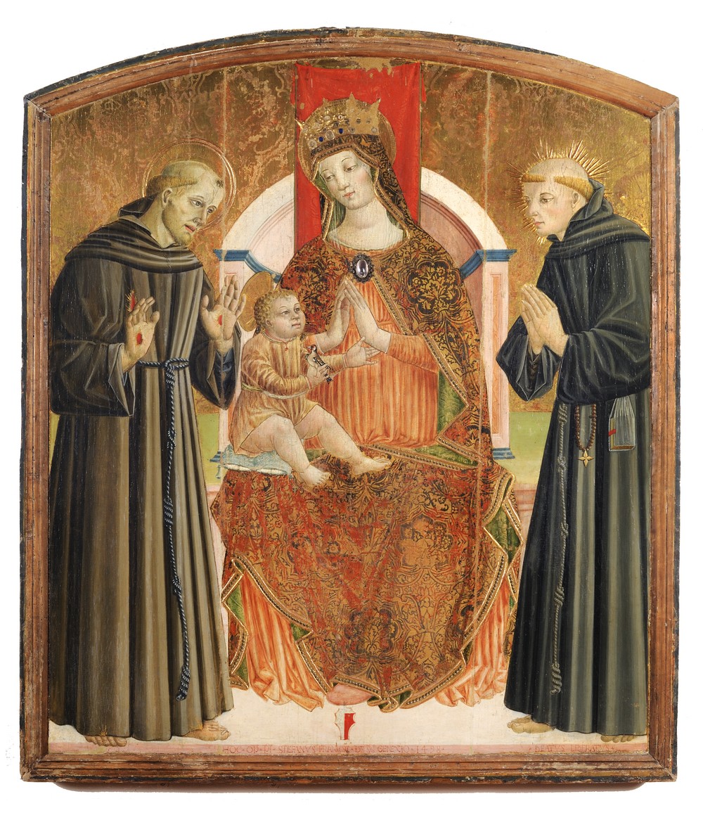 Stefano Folchetti Madonna in trono con Bambino, san Francesco e il beato Liberato da Loro Piceno San Ginesio Pinacoteca "Scipione Gentili"