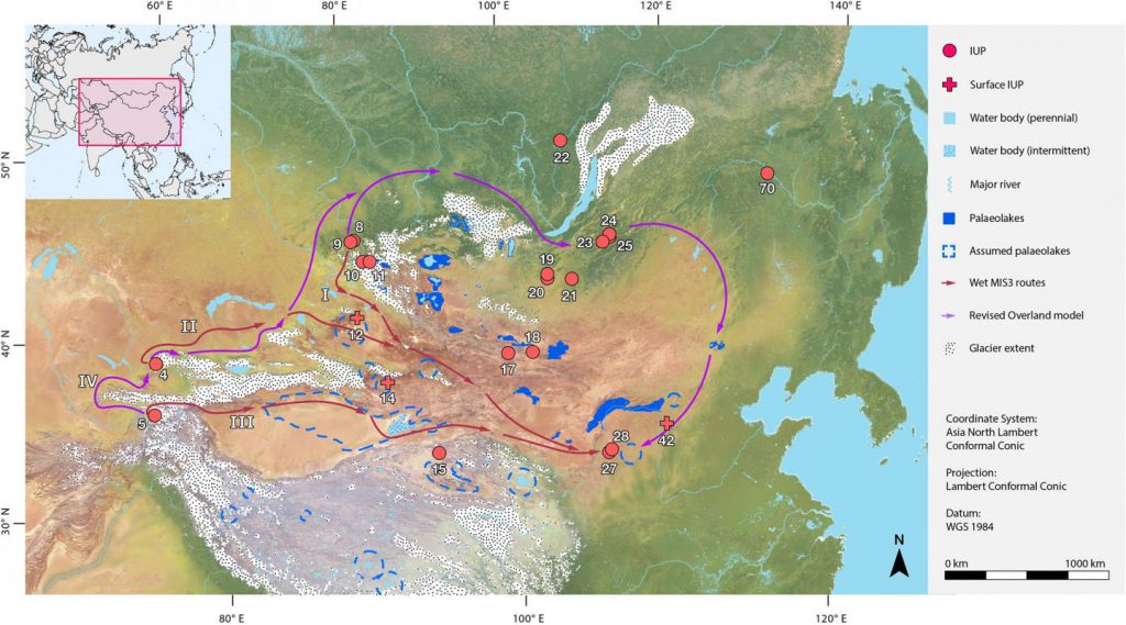 Eastern Asia Central Homo Sapiens migrations