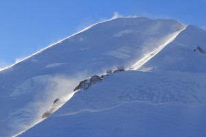 Vento che spazza la cima del Monte Bianco. Credit: Bruno JOURDAIN_CNRS Photothèque