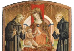 Stefano Folchetti Madonna in trono con Bambino, san Francesco e il beato Liberato da Loro Piceno San Ginesio Pinacoteca 
