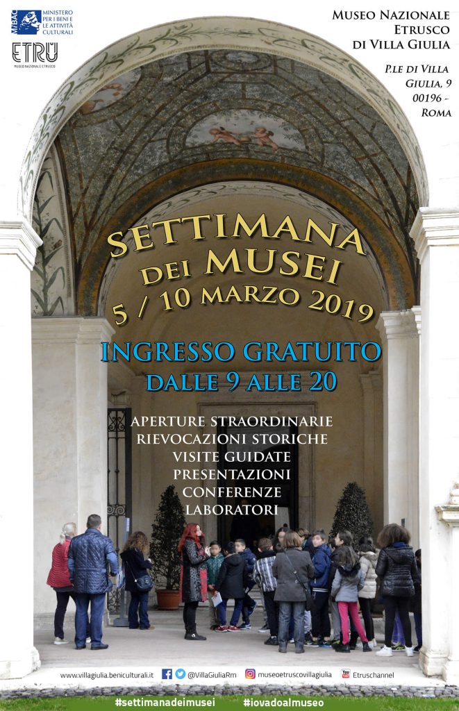 Museo Nazionale Etrusco di Villa Giulia Settimana dei Musei 2019