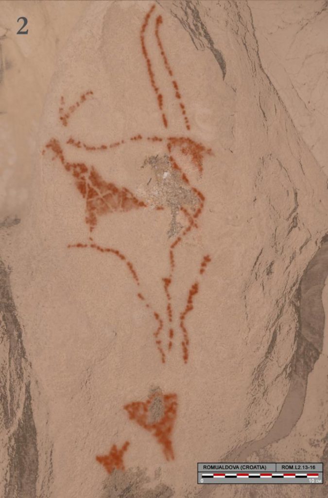Paleolithic figurative cave art rock art Romualdova Pećina ibex