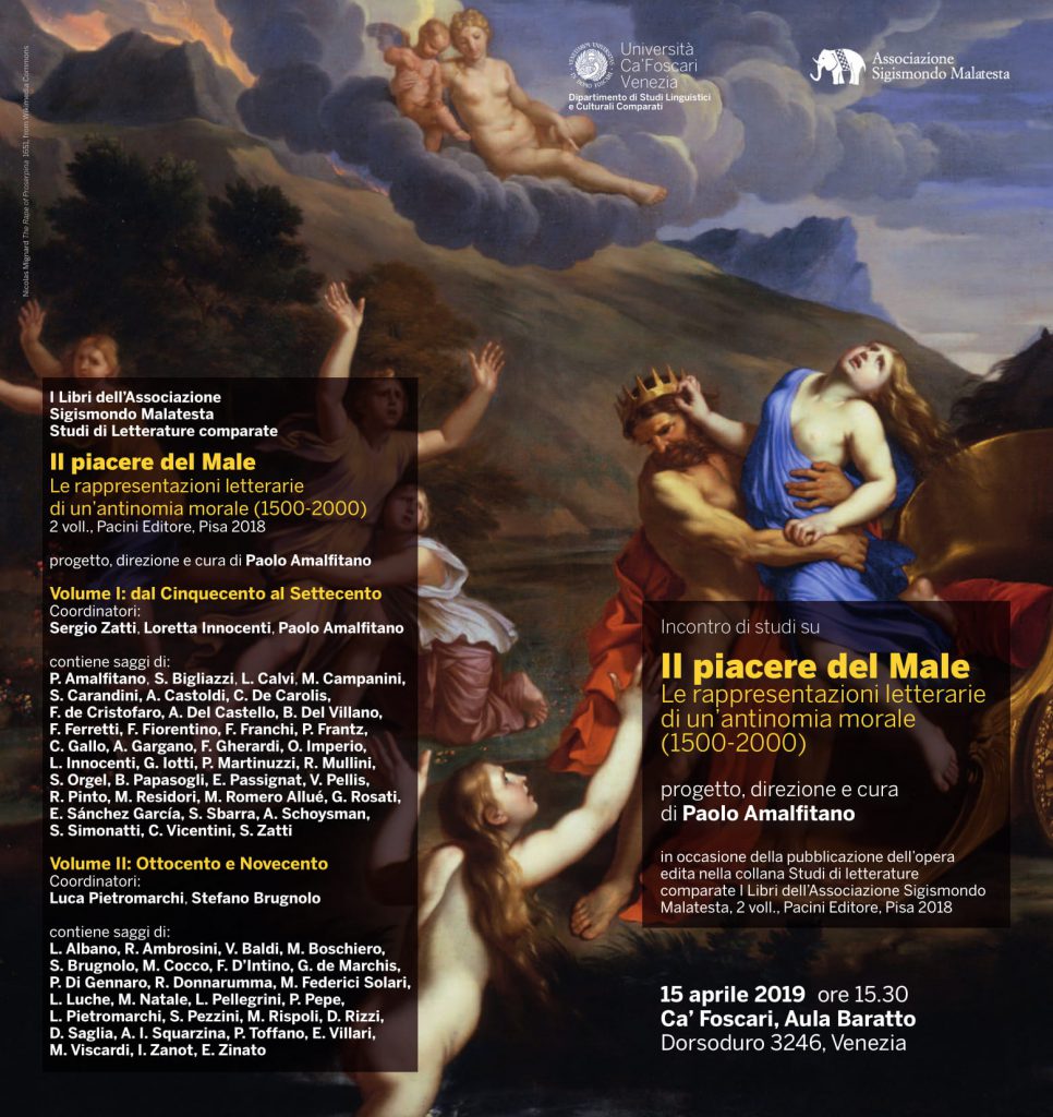 Il Piacere del Male. Le rappresentazioni letterarie di un’antinomia morale (1500-2000) Ca' Foscari Venezia