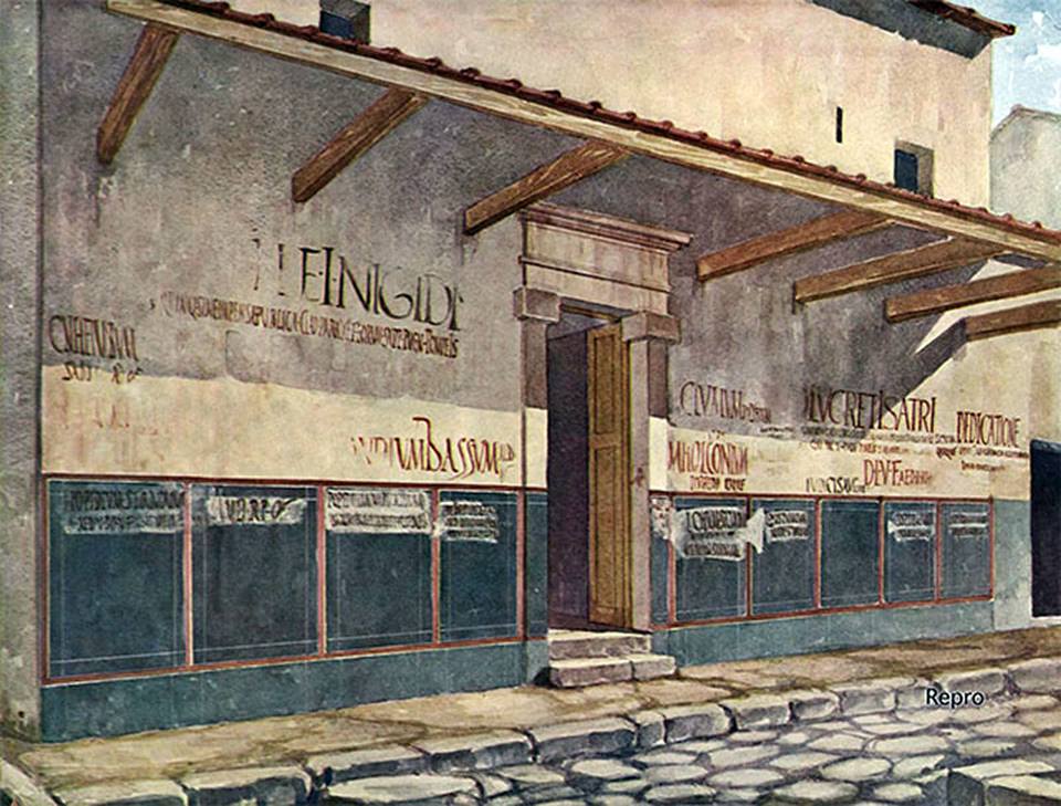 Iscrizioni in via dell'Abbondanza, Pompei. See page for author [Public domain]