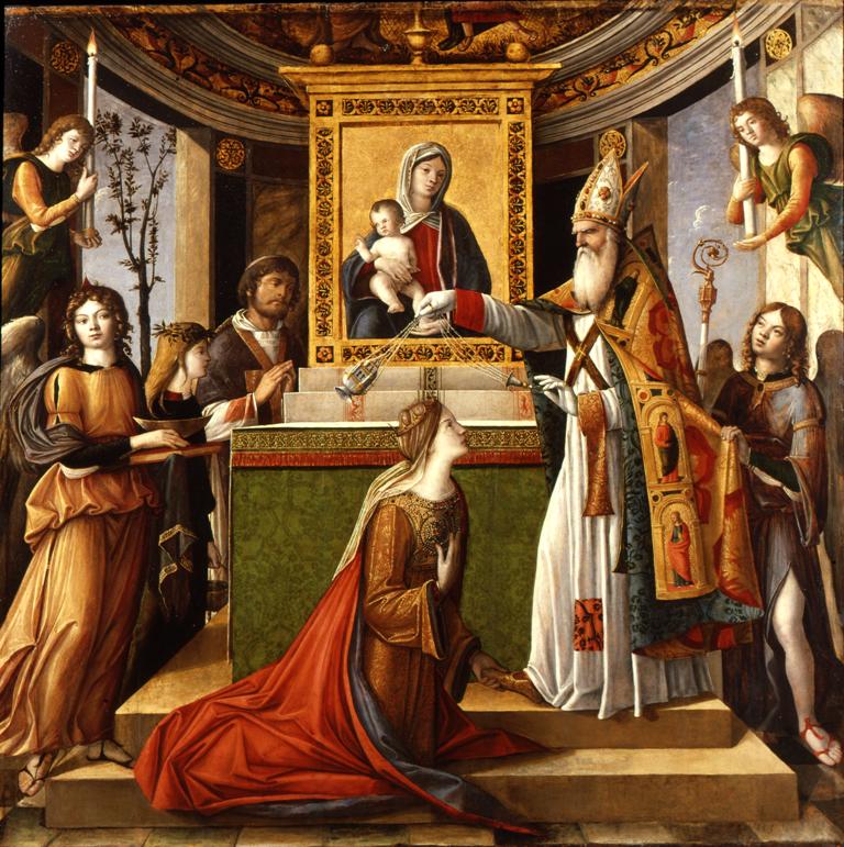 Nicolò Rondinelli, San Giovanni Evangelista appare a Galla Placidia Pinacoteca di Brera Museo Nazionale di Ravenna