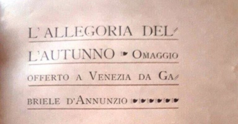 Carabinieri allegoria autunno D'Annunzio