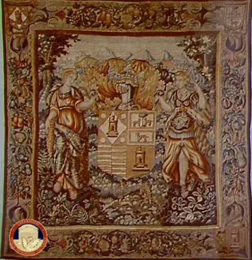 Arazzo Scena allegorica e stemma nobiliare