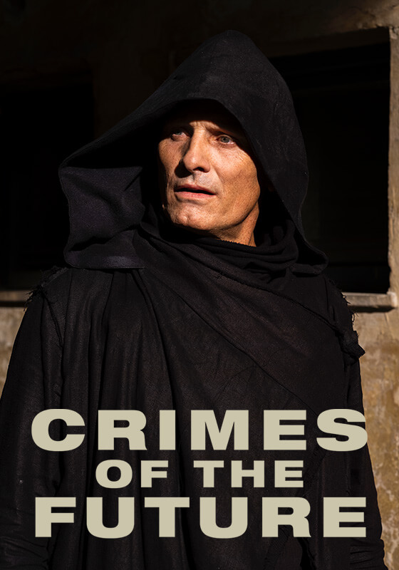 La locandina di Crimes of the future di David Cronenberg, con Viggo Mortensen