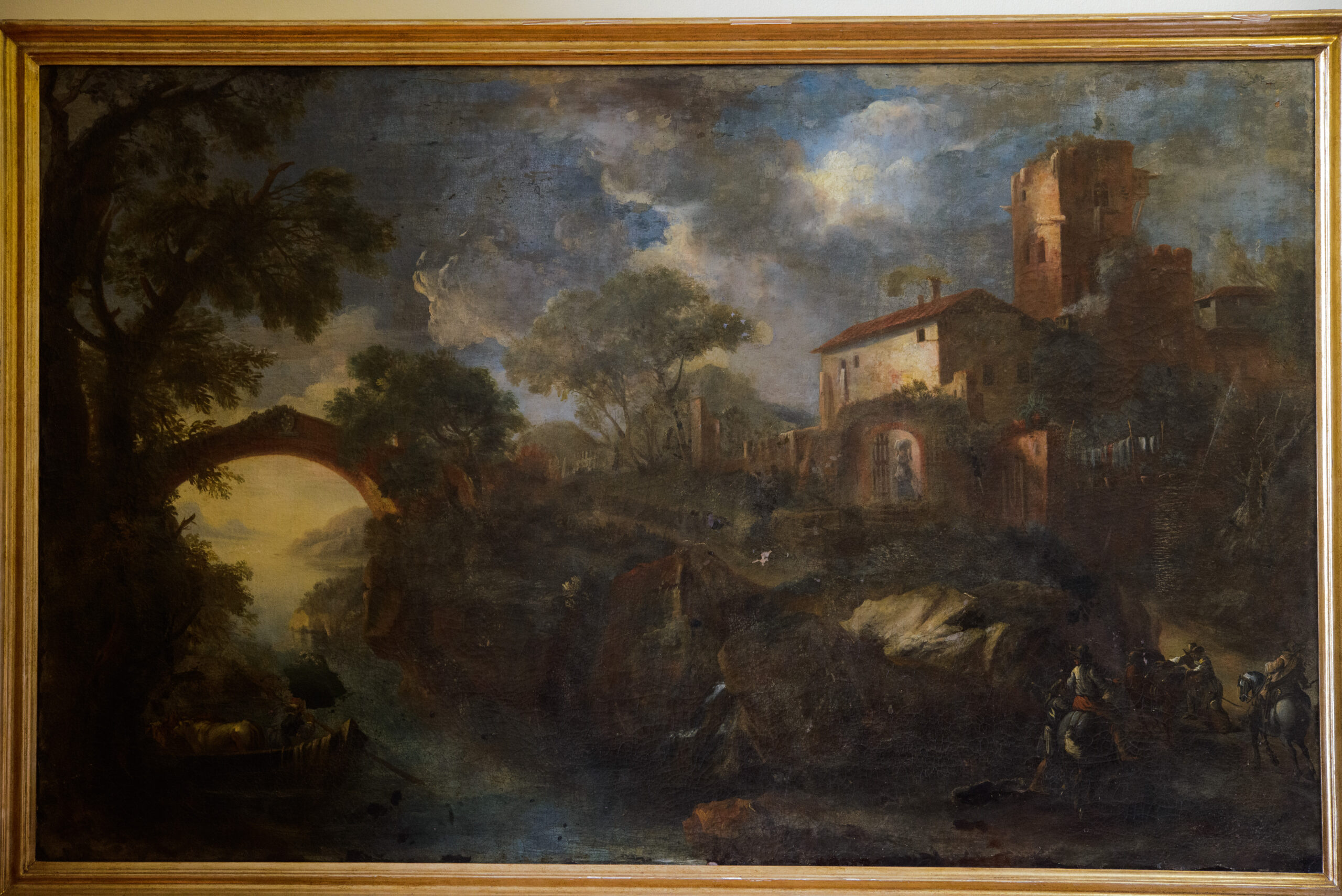 Jona Ostiglio, Paesaggio con persone che sbarcano, Palazzo Pitti