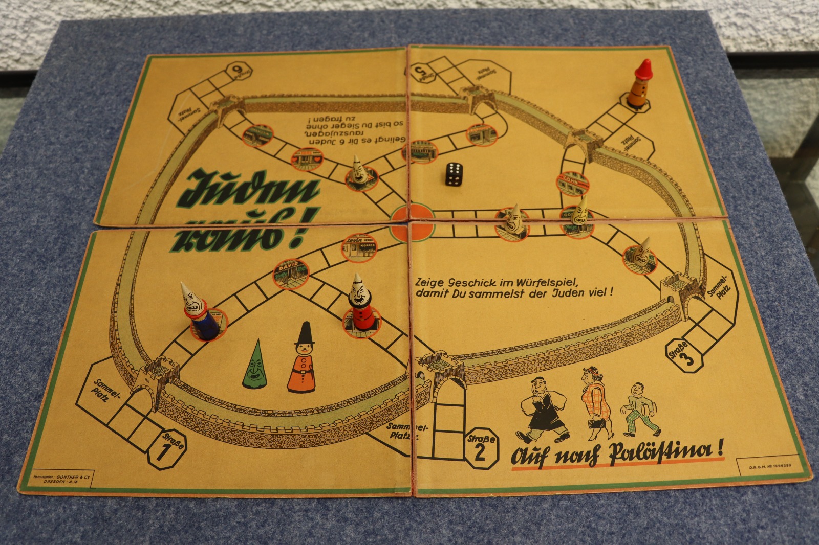 The appalling children's board game "Jews out!" (Juden Raus!). Photo by Tel Aviv University