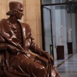 Statue of Elio Antonio de Nebrija in the Faculty of Philology of the University of Seville