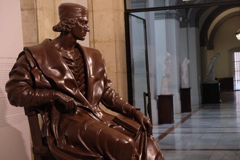 Statue of Elio Antonio de Nebrija in the Faculty of Philology of the University of Seville