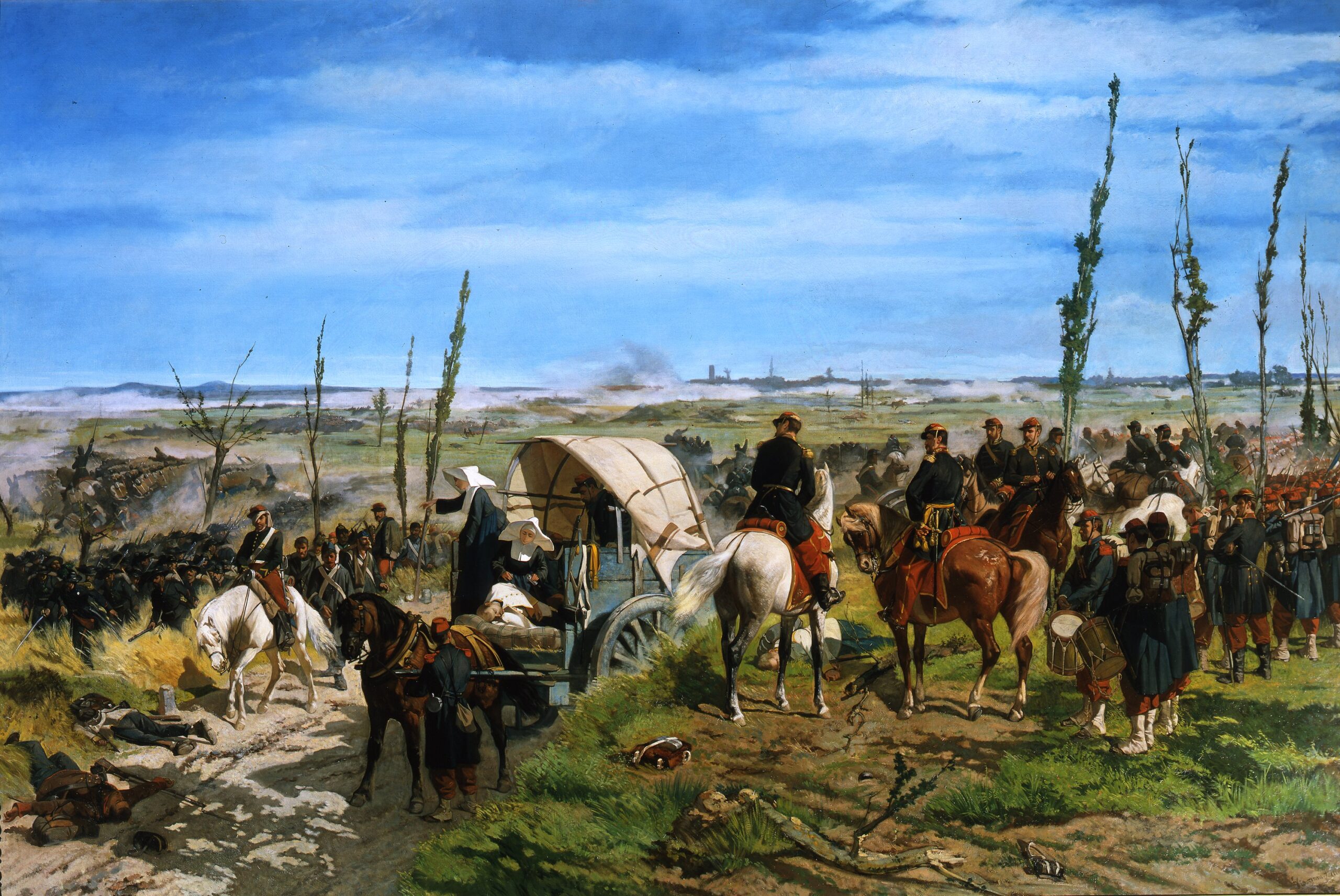 Il campo italiano dopo la battaglia di Magenta. G. Fattori (Livorno 1825-Firenze 1908). 1862, olio su tela, Palazzo Pitti, Galleria d’Arte Moderna