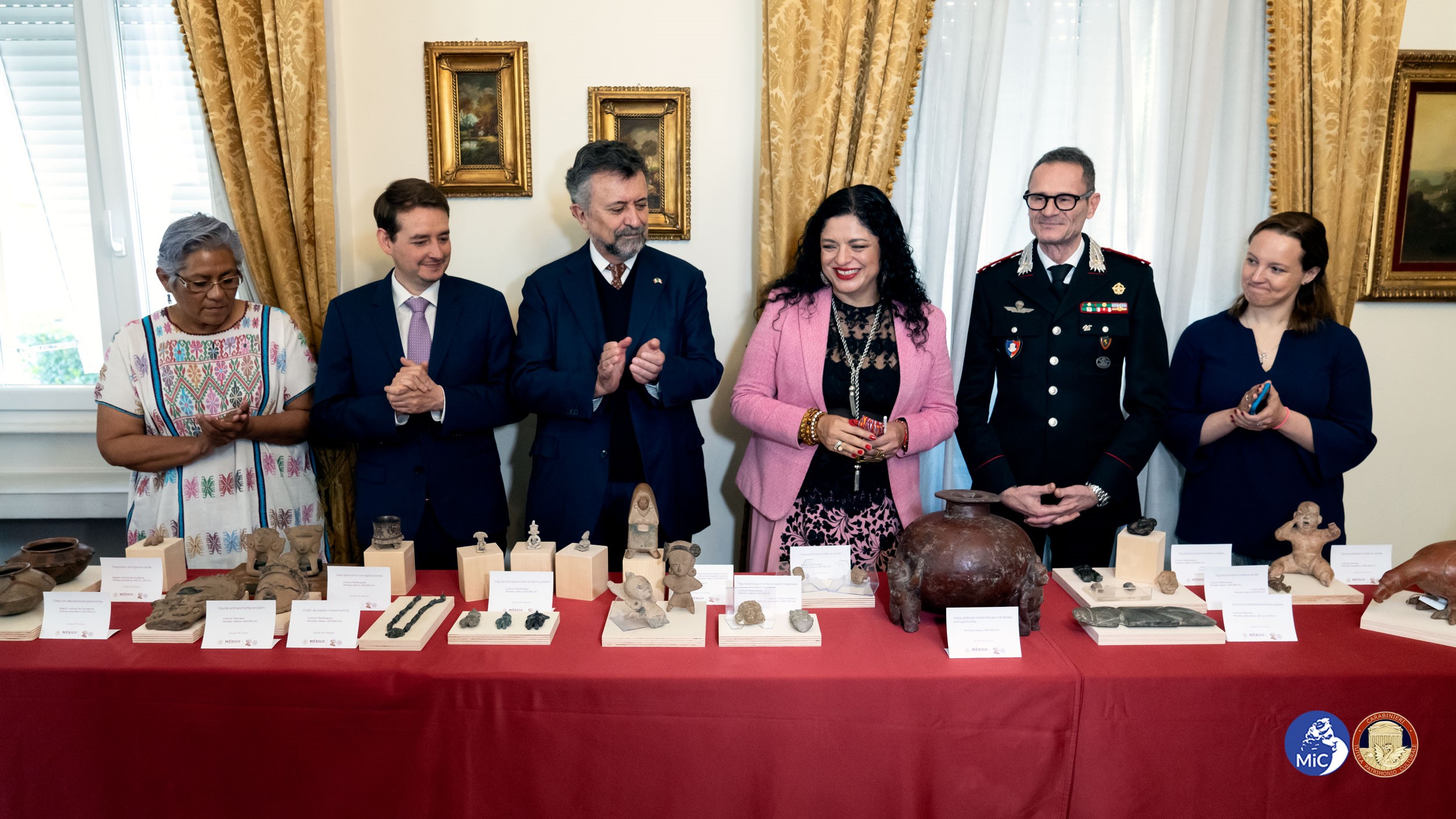 43 reperti archeologici restituiti al Messico dai Carabinieri TPC