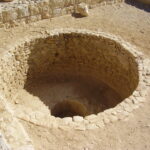 Ancient wine press in Avdat Oboda, Israel, in the Negev Highlands Gaza wine Byzantine