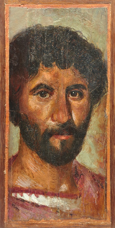 Portrait of a man, AD 161–180. Wood with encaustic painting. Allard Pierson