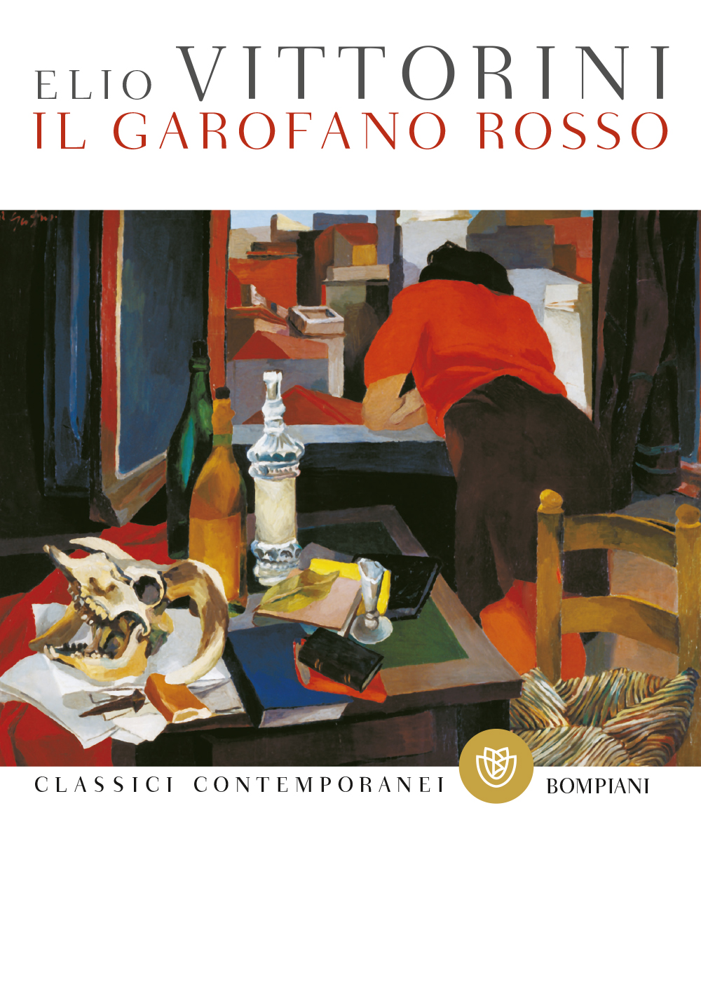 La copertina del romanzo Il garofano rosso, di Elio Vittorini, edito da Bompiani (2018) con introduzione di Cesare De Michelis