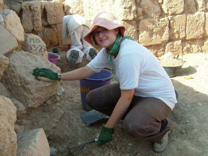 Dr Sophie Lund Rasmussen at the excavation site. Credits: Sophie Lund Rasmussen