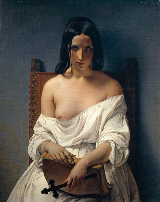 Francesco Hayez, La Meditazione (1851), olio su tela, 92,3 x 71,5 cm. Verona, Musei Civici, Galleria d’Arte Moderna Achille Forti