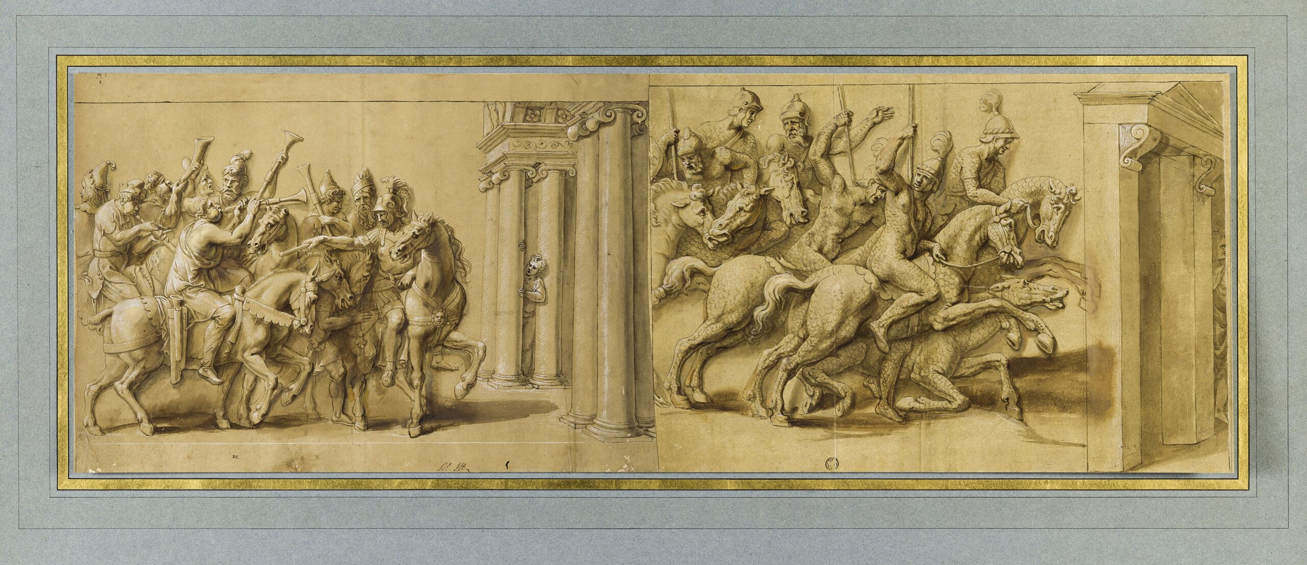 Cerchia di Giulio Romano (copia ritoccata da Pieter Paul Rubens) Trionfo di un imperatore romano 1530-1550; 1620 ca. matita su carta, 30,1 x 87,3 cm Parigi, Musée du Louvre, Departement dés Arts Graphiques © Louvre (Gabinetto dei Disegni), Parigi/Rmn Grand Palais/Christophe Chavan/Dist. Foto Scala, Firenze, 2023