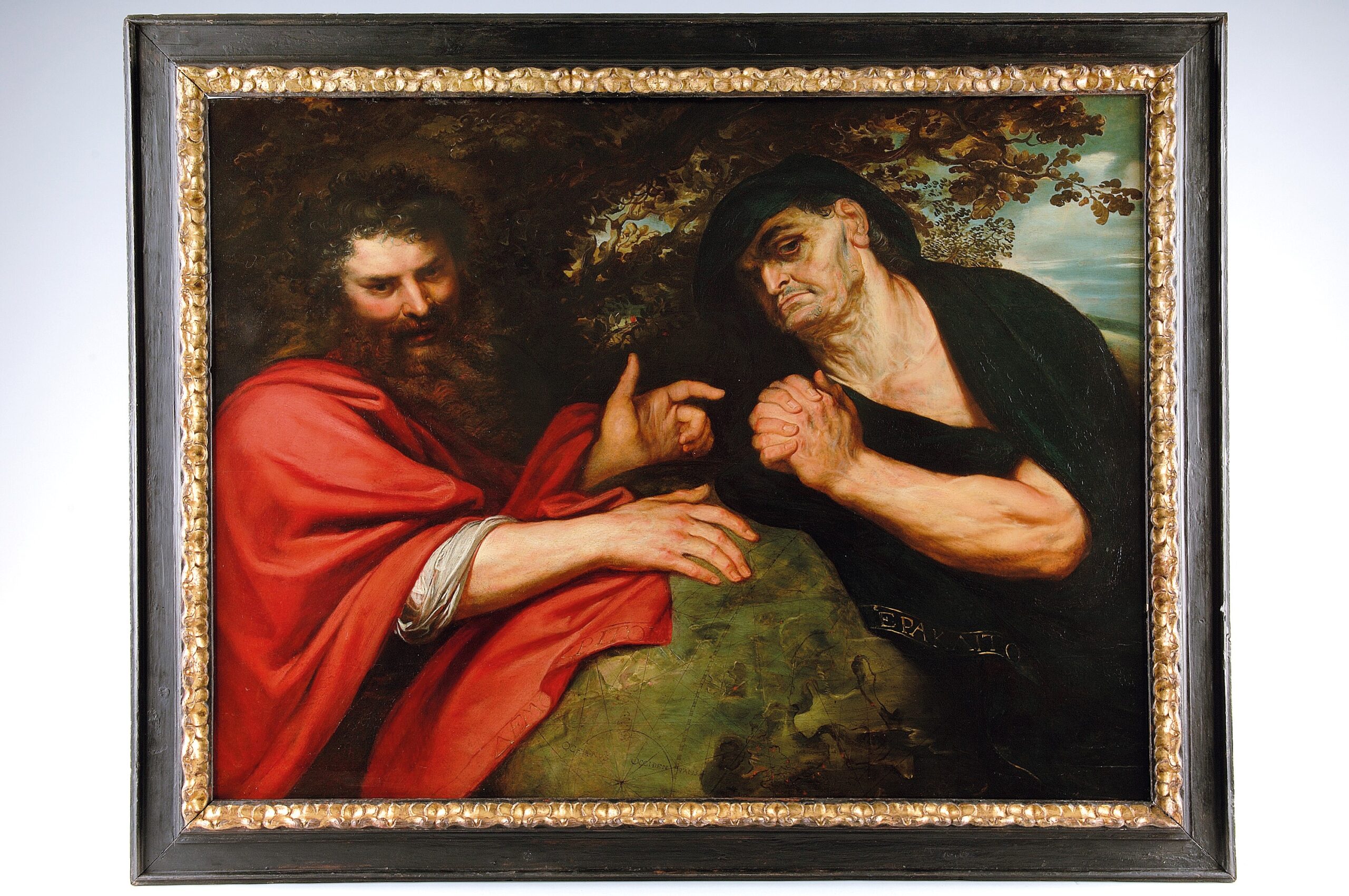Pieter Paul Rubens Eraclito e Democrito 1603 olio su tavola, 95 x 125,5 cm Valladolid, Museo Nacional de Escultura © Museo Nacional de Escultura, Valladolid (Spagna). Foto Javier Muñoz e Paz Pastor