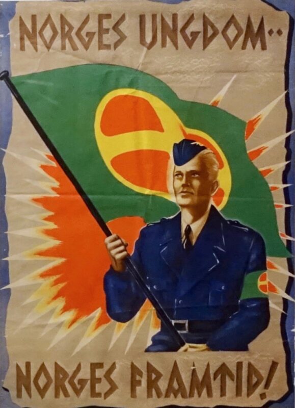 A propaganda poster promoting Quisling’s Nazi-oriented youth group for Norwegian children, the NSUF. Poster:Digital Museum, Justice Museum, Trondheim