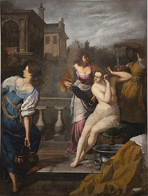 Artemisia Gentileschi Betsabea al bagno 1635 o 1652 Olio su tela, 286x214 cm Firenze, Gallerie degli Uffizi, Galleria Palatina, Sala di Berenice