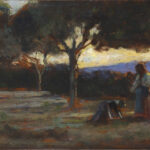 CRISTIANO BANTI Donne che lavorano nei campi 1870 Olio su tavola Collezione Palazzo Foresti, Carpi