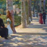 Bologna pittrice - il Lungo Ottocento - 1796 - 1915 Cesare Bacchi (Bologna, 1881 - Parigi, 1971), Veduta dei giardini della Montagnola a Bologna, 1901, olio su tela. Bologna, Collegio Artistico Venturoli
