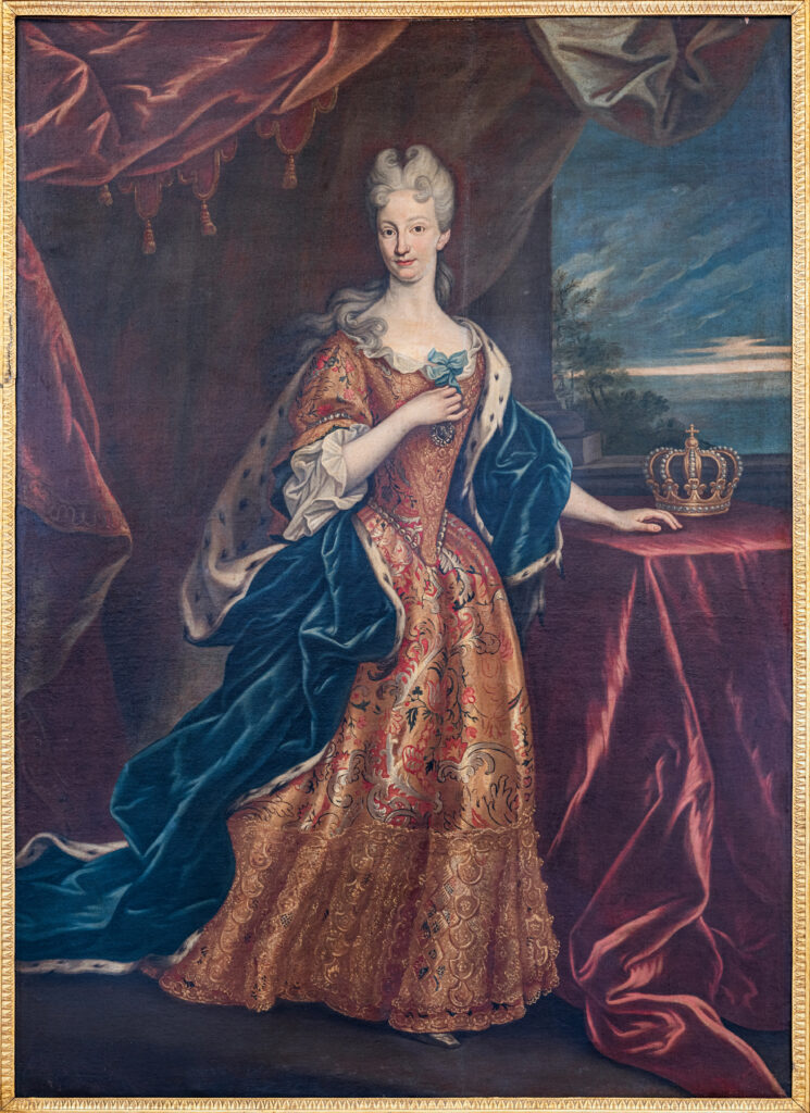 Giovanni Maria Delle Piane detto Molinaretto, Ritratto di Elisabetta Farnese, 1714 -1715 olio su tela, 156x124 cm Reggia di Caserta, Collezione Farnese, Serie dei Fasti Farnesiani, nozze di Elisabetta Farnese e Filippo V