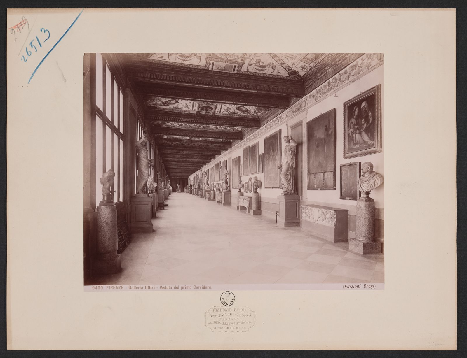 Primo Corridoio degli Uffizi Regio Archivio Fotografico degli Uffizi