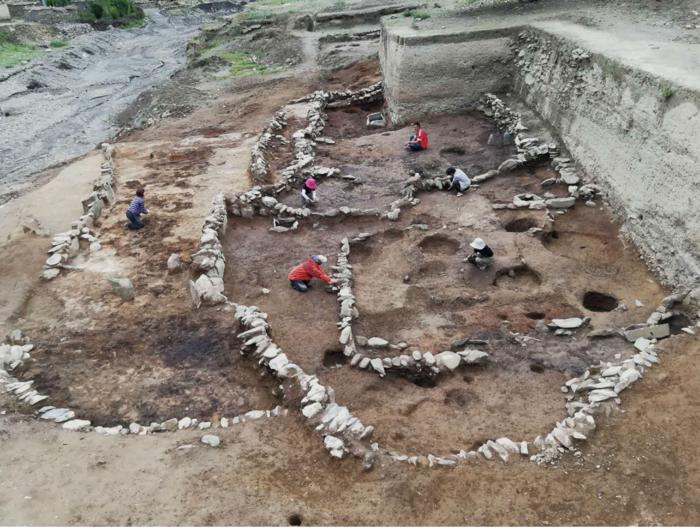 Earliest evidence domestic yak post-excavation image of the settlement Bangga, located in the southern Tibetan Plateau. Credits: Hongliang Lu