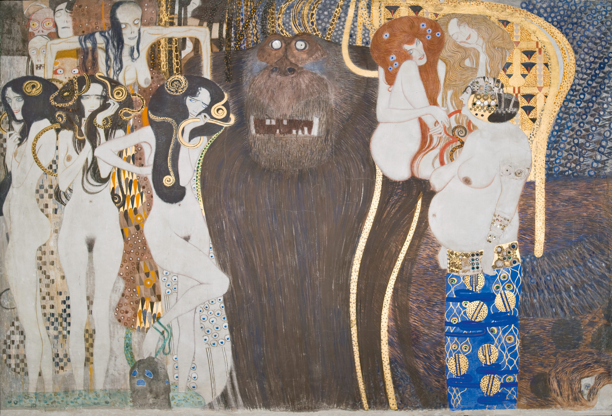 Gustav Klimt, Fregio di Beethoven, le forze ostili, 1901 Belvedere