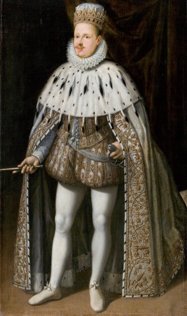 Jean Bahuet (Fiandre 1552 – Mantova 1597), attribuito a Ritratto di Vincenzo I Gonzaga nella veste dell’incoronazione 1587-1589 olio su tela inv. statale 123135