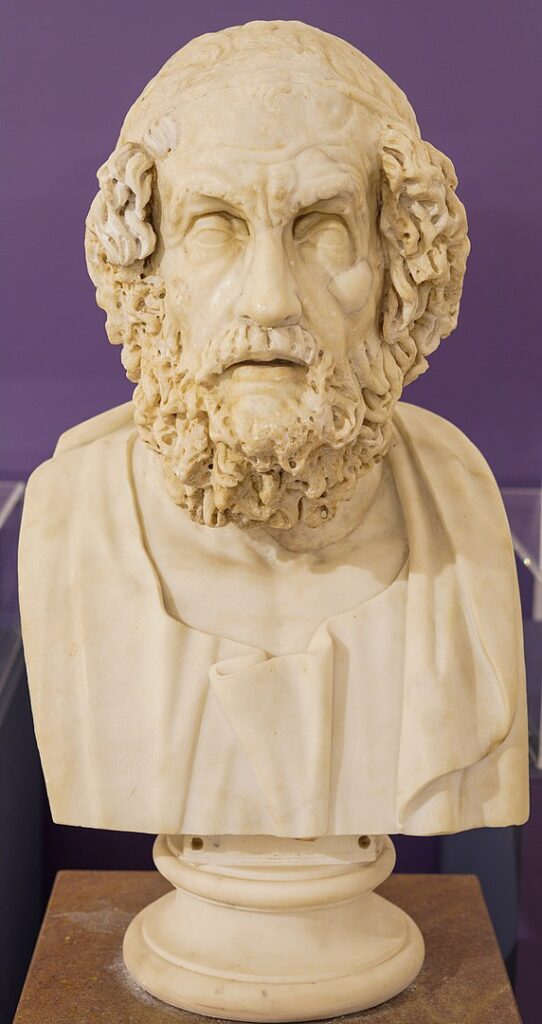 busto di Omero dal Museo Archeologico Nazionale di Napoli: copia romana del II secolo d.C. di un'opera greca del II secolo a.C. 