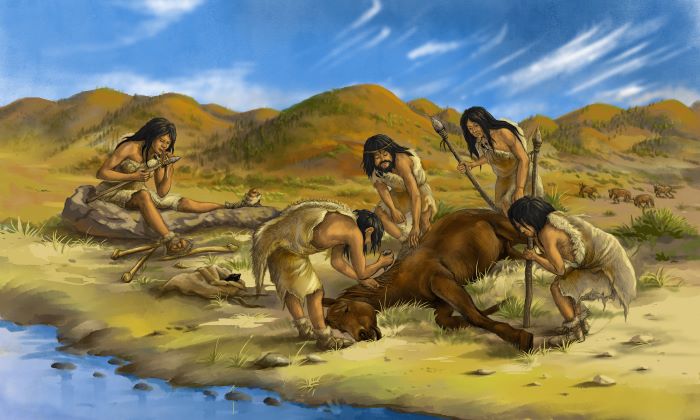 Reconstruction of daily life at the Shiyu site 45,000 years ago, by Xiaocong Guo. © IVPP