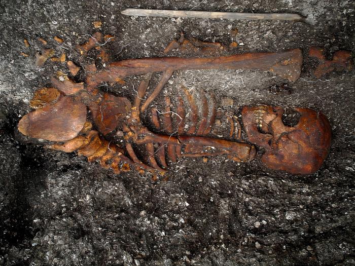 Skeleton at the site in Jubuicabeira II, Brazil. Photo Credits: Dr. Jose Filippini