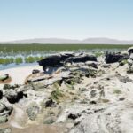 rock art sites Arnhem Land chosen Sea level flodding and mangroves aerial approximately 6000 years ago. Credits: Dr Jarrad Kowlessar, Flinders University
