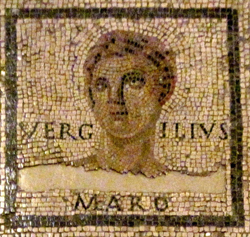 Virgilio dal Mosaico Monno (III secolo d. C.) al Rheinisches Landesmuseum di Treviri.