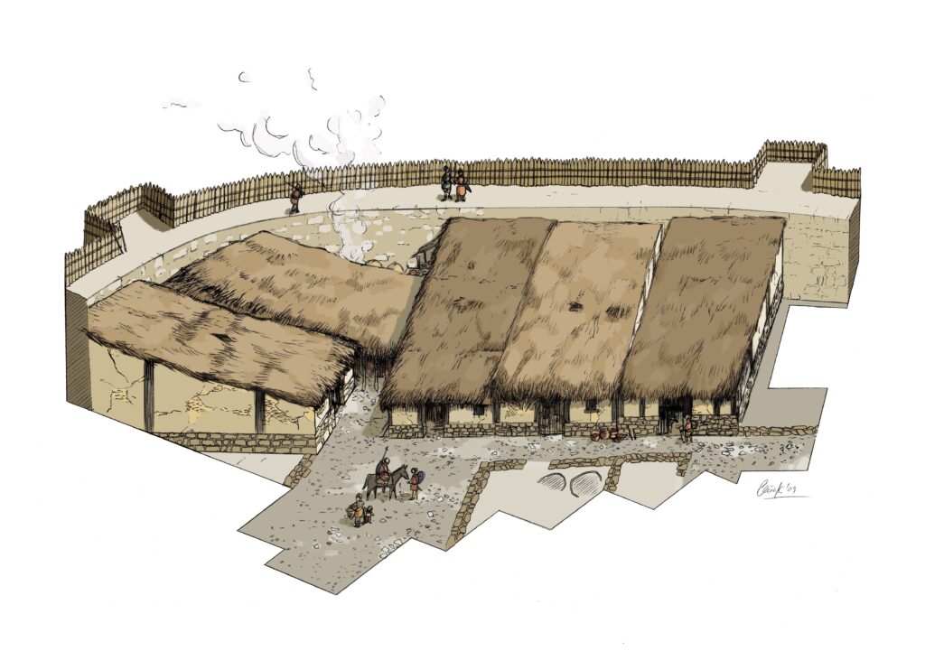 Reconstruction of the Las Eretas settlement in Navarre from the Early Iron Age (©Iñaki Diéguez/Javier Armendáriz, Museo Las Eretas, Navarra)