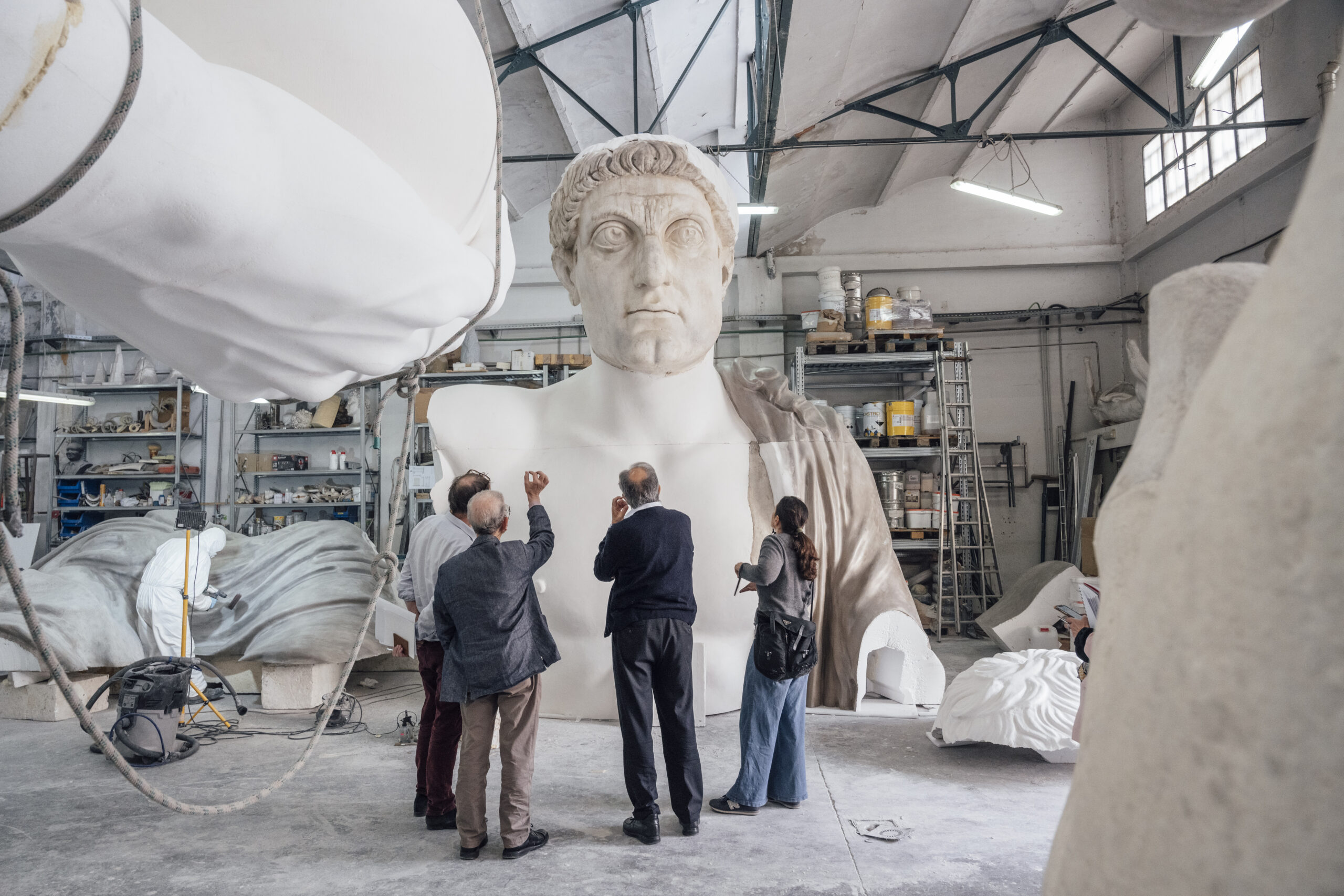 I rappresentanti di Factum Foundation, Sovrintendenza Capitolina e Fondazione Prada nel workshop di Factum Foundation. Foto © Oak Taylor Smith Factum Foundation