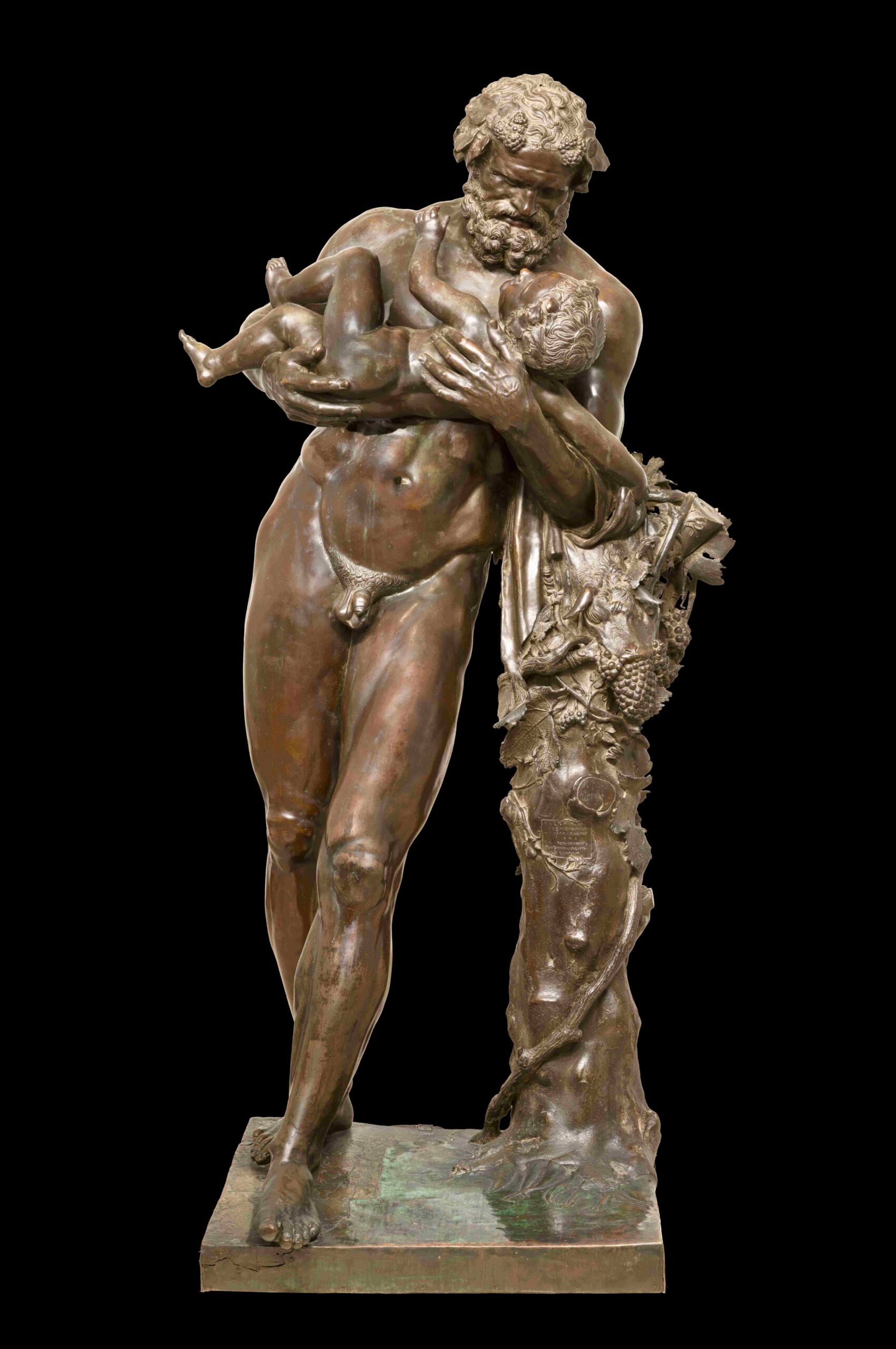 Sileno con Bacco fanciullo, di Jacopo Del Duca, prima del restauro