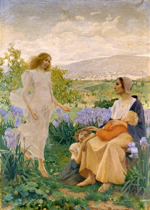  La pittura a Bologna nel lungo Ottocento | 1796 - 1915, la mostra diffusa Alfredo Savini (Bologna, 1868 - Verona 1924), Auxilium ex alto, 1896, olio su telaBologna, Collezioni Comunali d’Arte (deposito MAMbo - Museo d’Arte Moderna di Bologna)