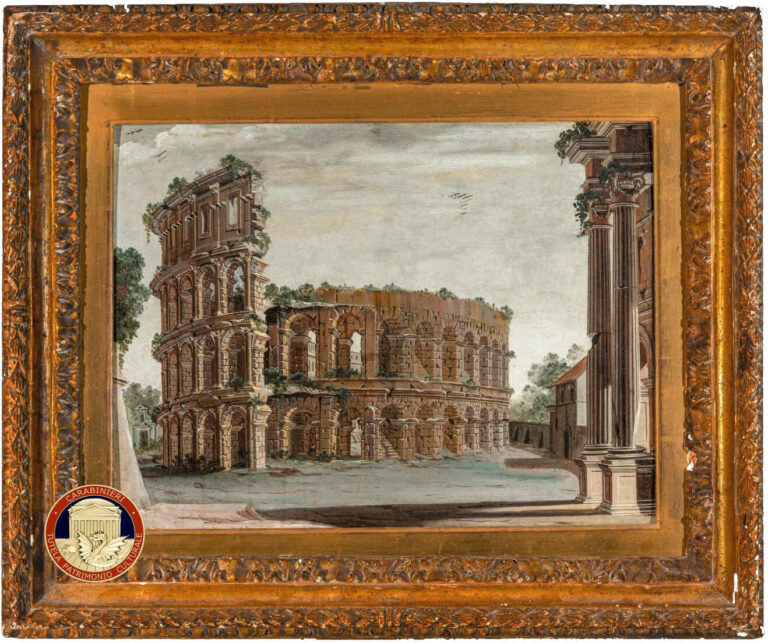 Carabinieri dipinto Colosseo Monza XVII secolo