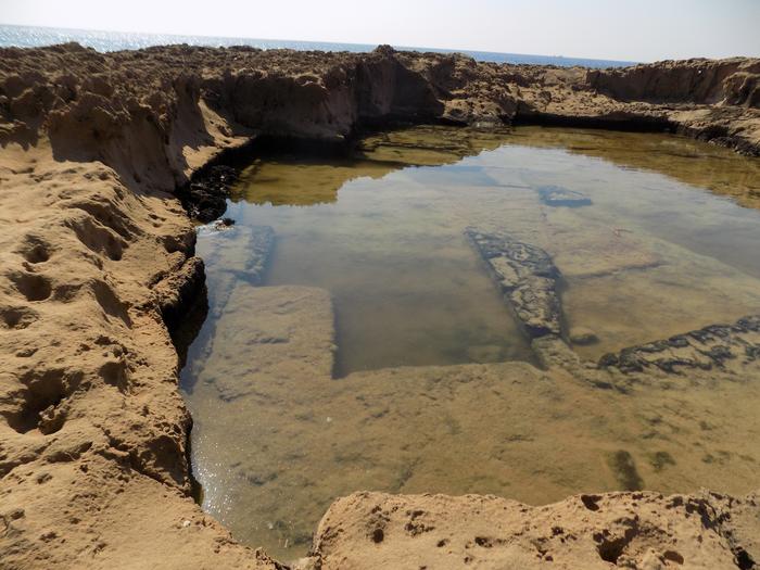 Slab quarrying near Xylophagou anchorage. Credits: © ULAS, University of Leicester