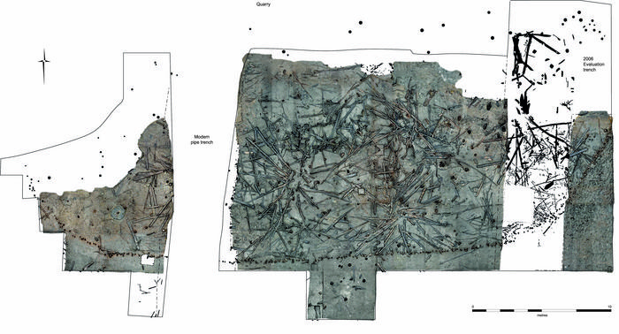 A photogrammetry visualisation of the Bronze Age settlement excavated at Must Farm.  