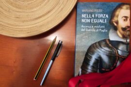 La copertina del romanzo storico di Mariano Rizzo, Nella forza non eguali - Ascesa e misfatti del Guercio di Puglia, pubblicato da Besa Muci Editore (2023) nella collana Nadir - 137.