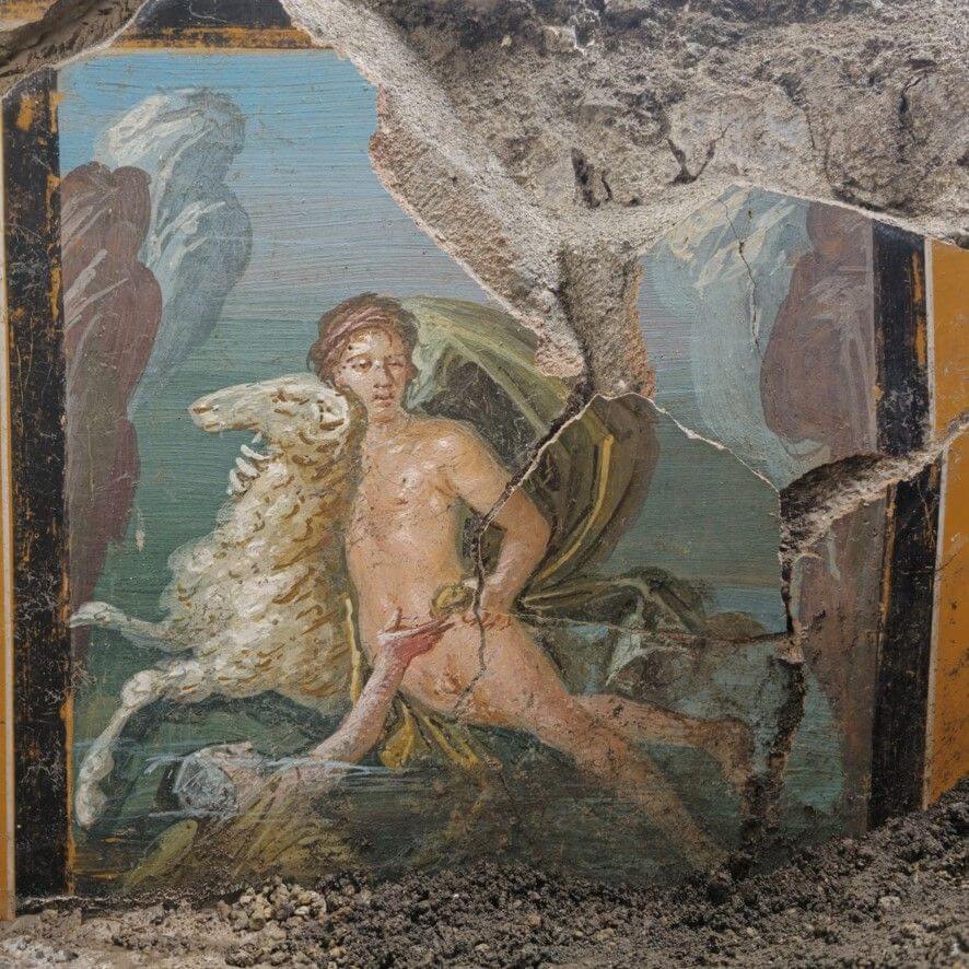 affresco di Elle e Frisso