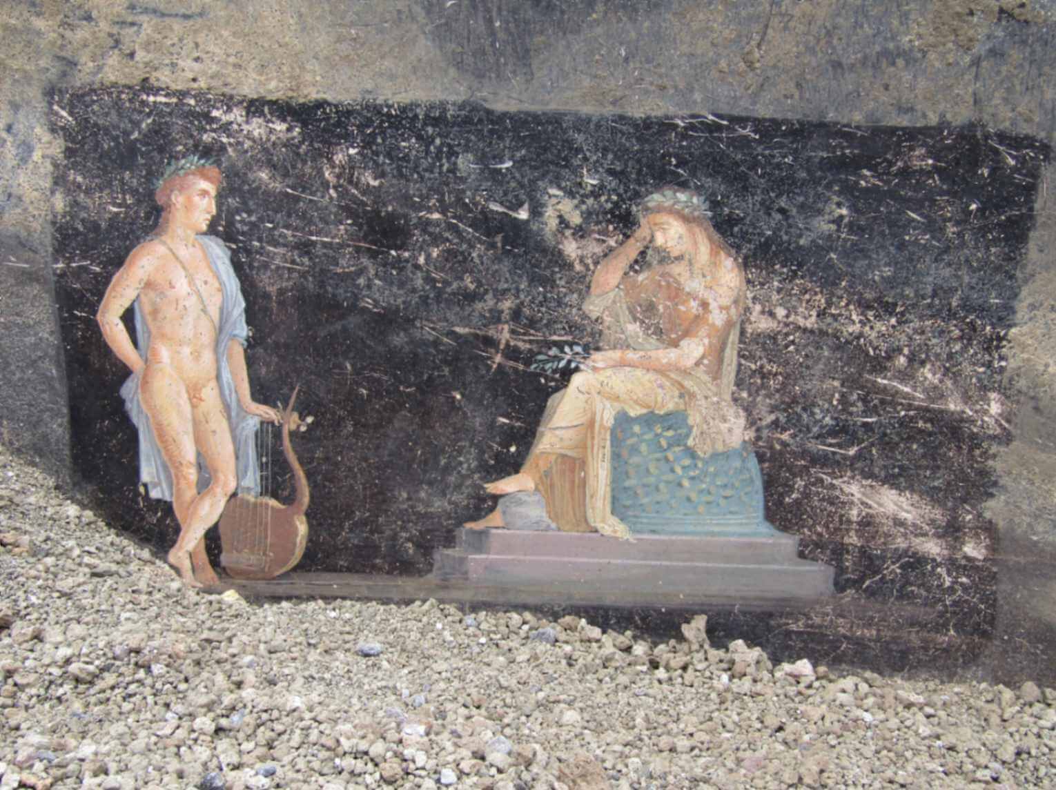 ciclo troiano Apollo e Cassandra nel Salone nero della Regio IX