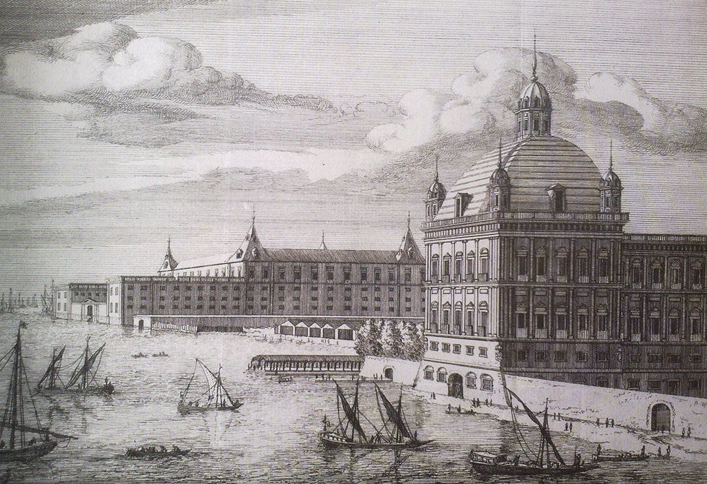 Palazzo della Ribeira prima del grande terremoto di Lisbona del 1755